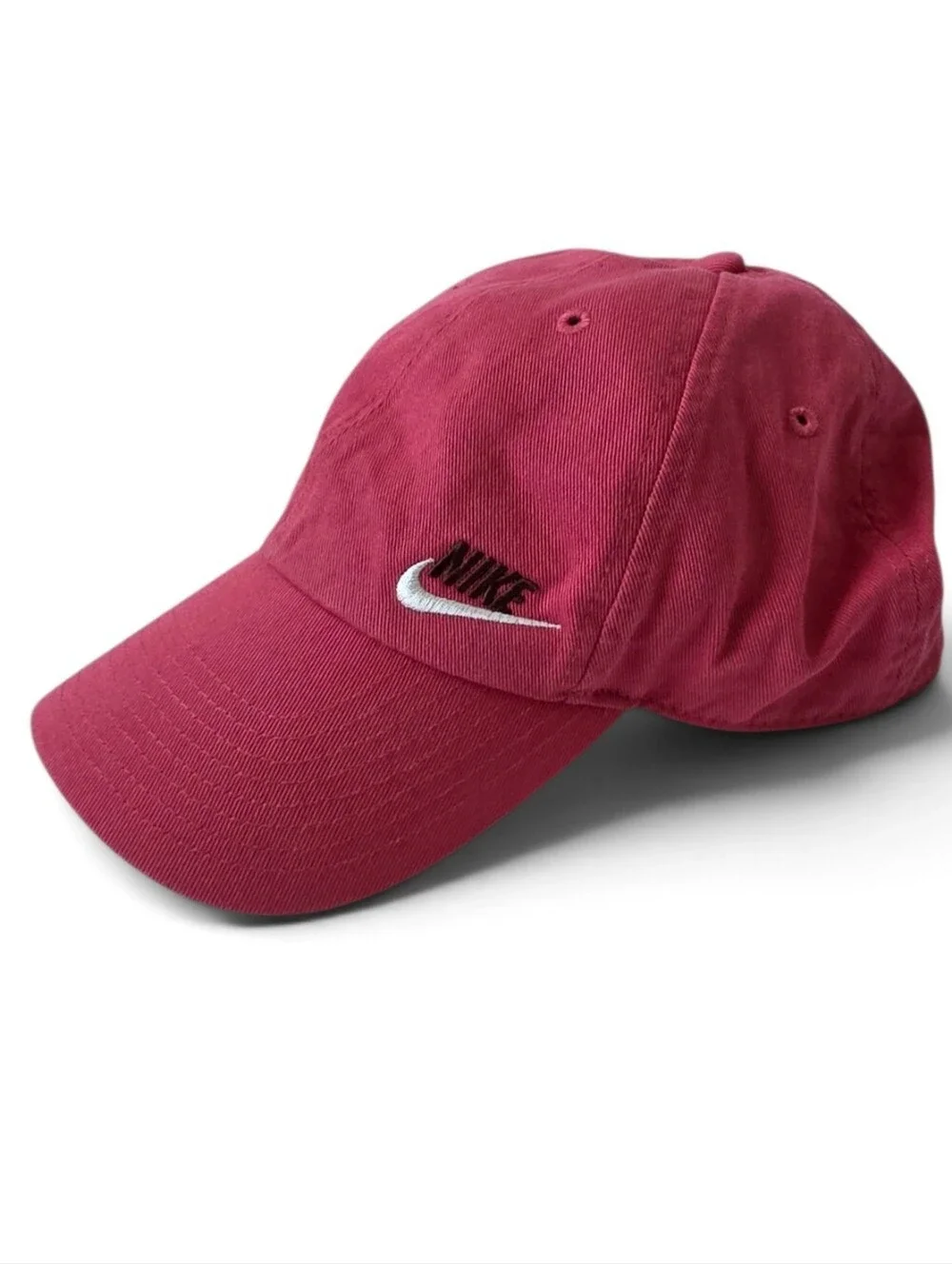 Nike Heritage86 Pink Red Cotton Strapback Hat Cap One Size Embroidered Swoosh